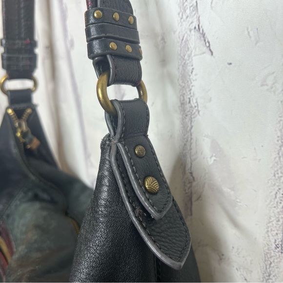 The Sak sequoia black gray leather hobo shoulder bag purse - Picture 3 of 10